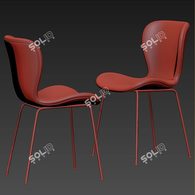 Elegant Etta Dining Chair 3D model image 3