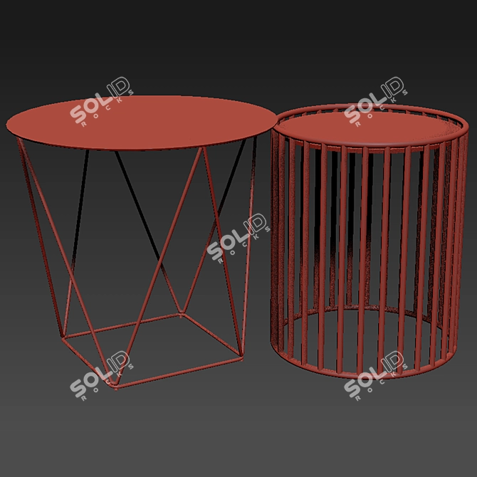 Versatile Side and Coffee Table 3D model image 2