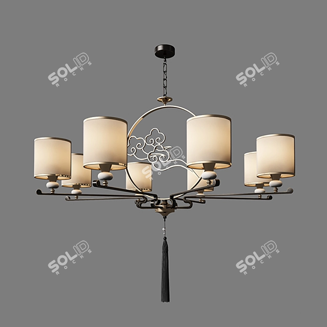 Modern Chinese Ceiling Light: Exquisite Design 3D model image 1