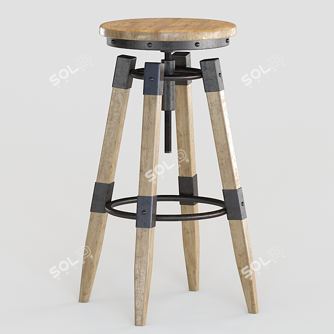 Vintage Tractor Seat Bar Stool 3D model image 2