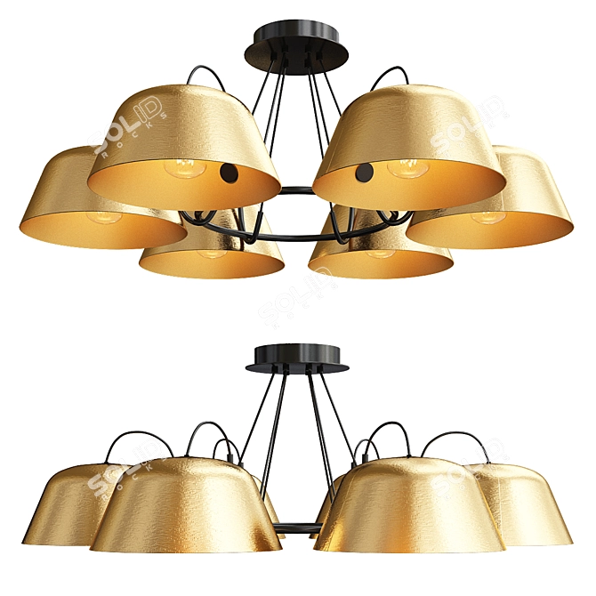 Industrial Loft Ceiling Chandelier | Modern Style 3D model image 1