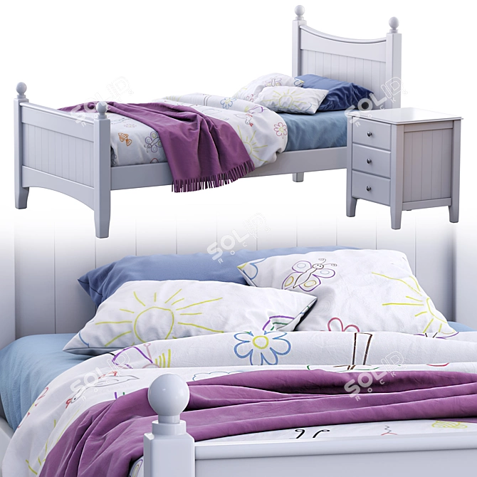 Heavenly Dream: Angel Single Bed Variation 3D model image 1