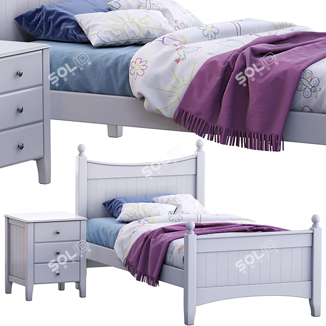 Heavenly Dream: Angel Single Bed Variation 3D model image 2