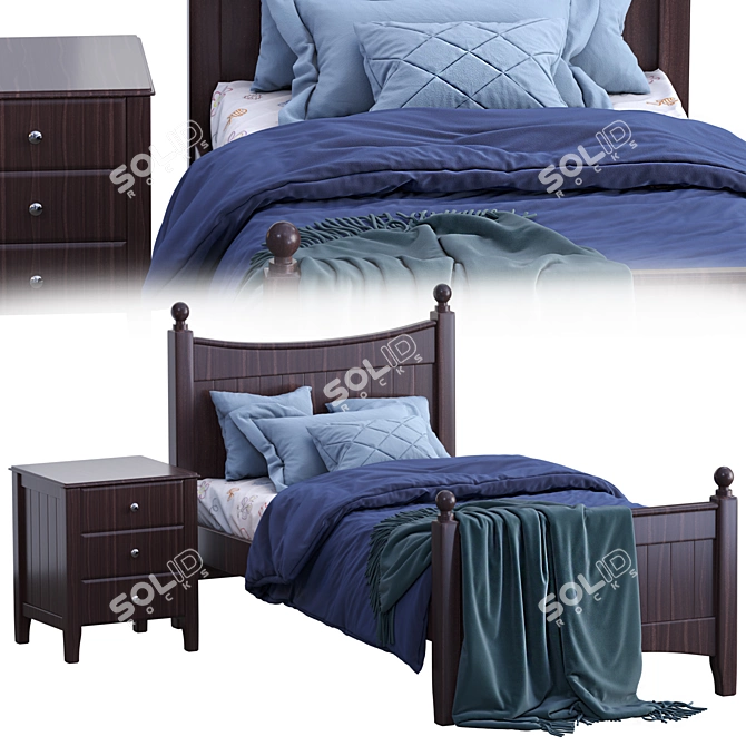 Heavenly Solitude: Angel Single Bed 3D model image 1