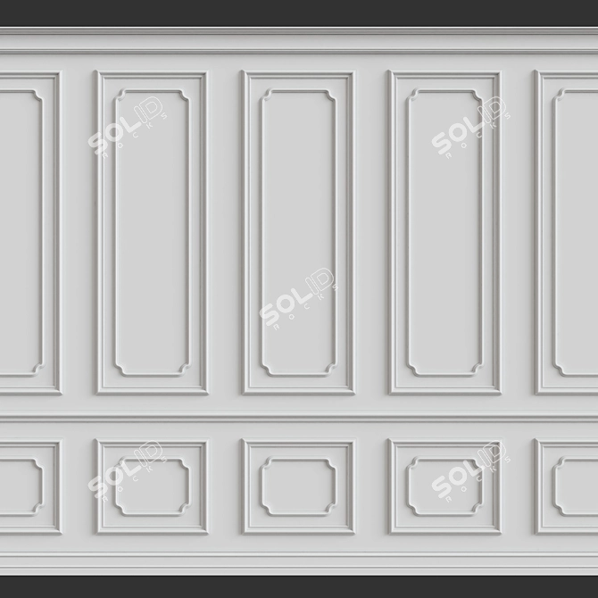 Elegant Wall Moulding for Upscale Décor 3D model image 1