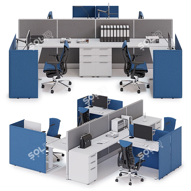 Herman Miller Action Office v2: Optimize Your Workspace 3D model image 1