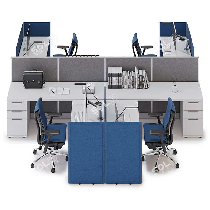 Herman Miller Action Office v2: Optimize Your Workspace 3D model image 2