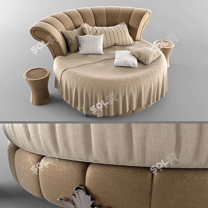 Elegant Round Bed - Vray & Corona - FBX Files 3D model image 2