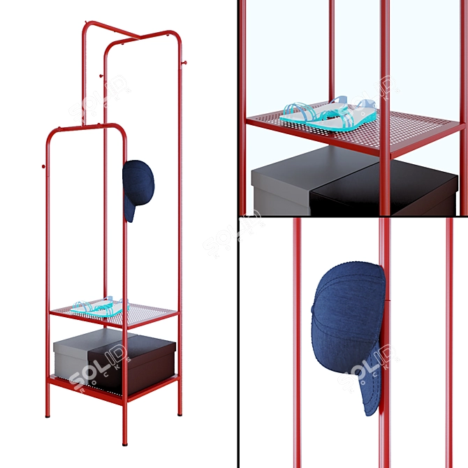 Nikkeby Clothes Rack Small: Compact and Stylish 3D model image 1