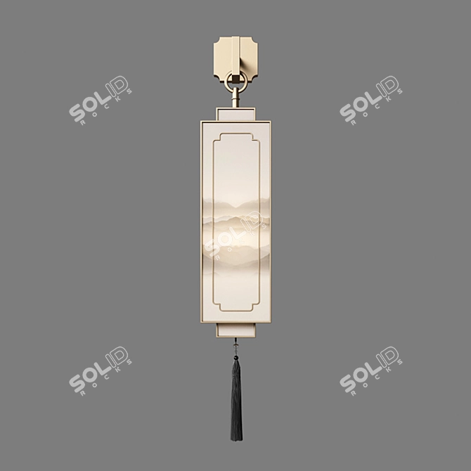 Elegant Oriental Wall Sconce 3D model image 1