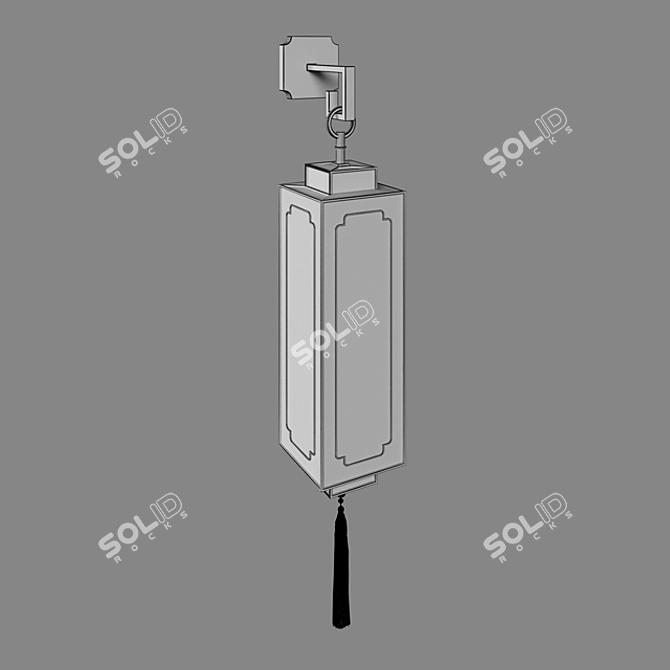 Elegant Oriental Wall Sconce 3D model image 3