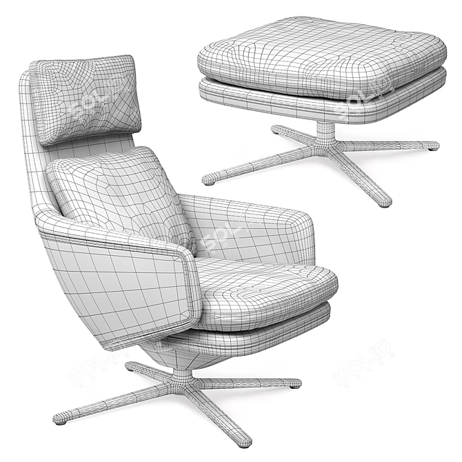 Vitra Grand Relax: Perfectly Detailed 3D Model 3D model image 3