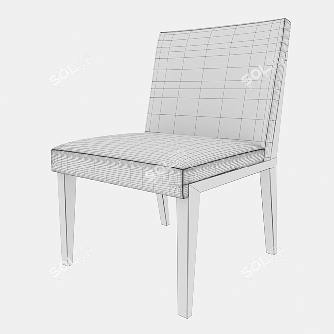 Modern Hampton Dining Side Chair 3D model image 3
