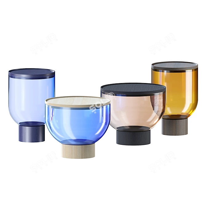 Elegant Murano Glass Coffee Table 3D model image 1