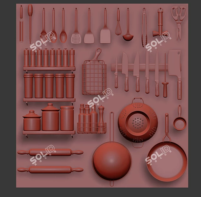 Kitchen Decor Pack - Modern Design 3D model image 3