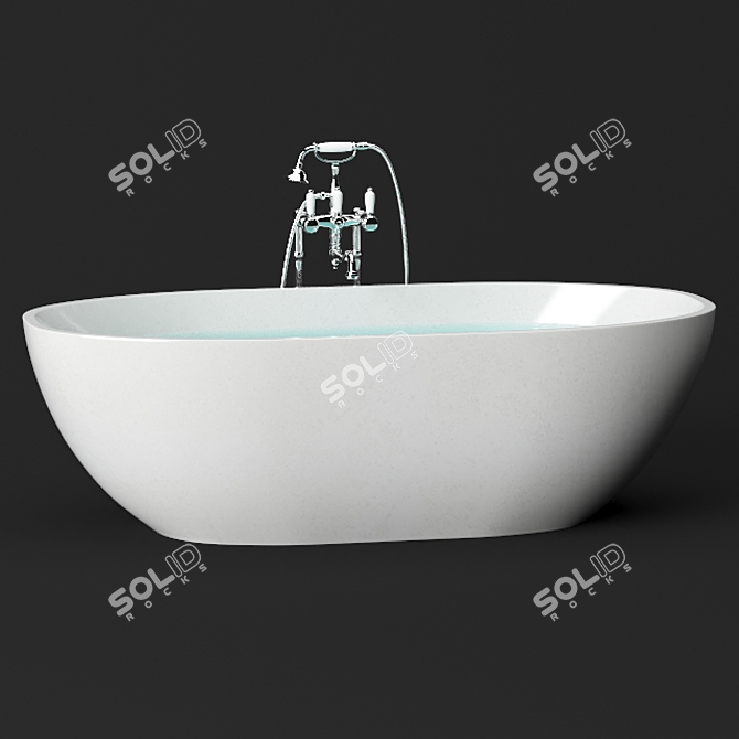 Luxurious Bathtime Bliss: Victoria & Albert Bath Set 3D model image 3