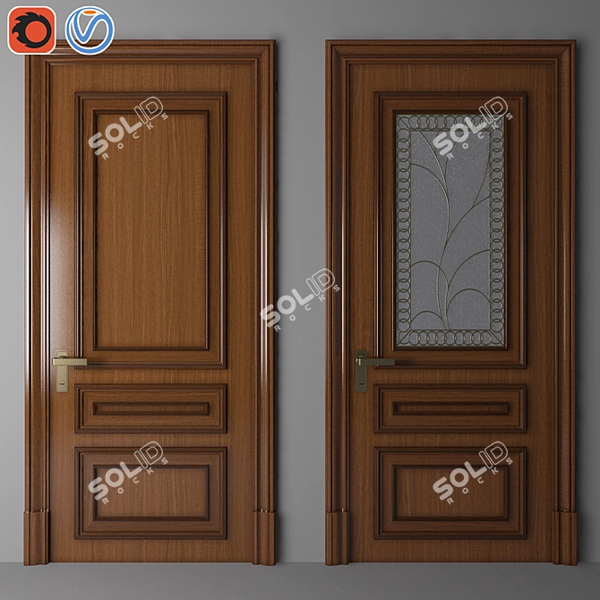 Sleek Steel Entry Door 3D model image 2