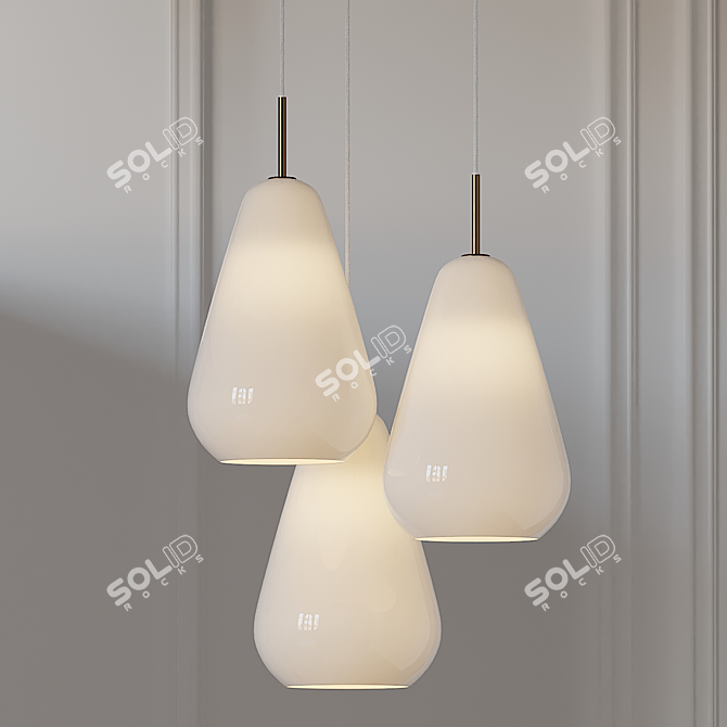 Opal Pendant Light: Timeless Elegance 3D model image 1