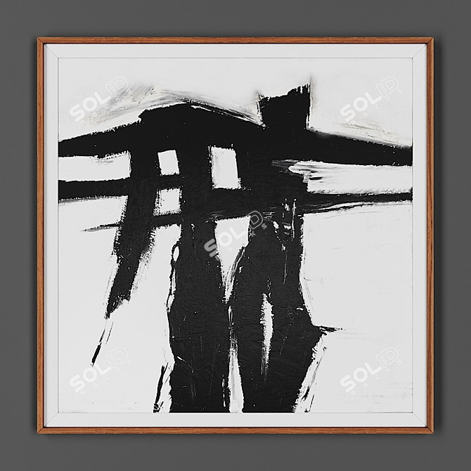 Title: Wooden Framed Artwork 3D model image 1