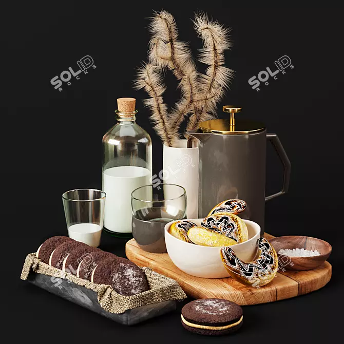 Elegant Kitchen Decor Set 3D model image 1