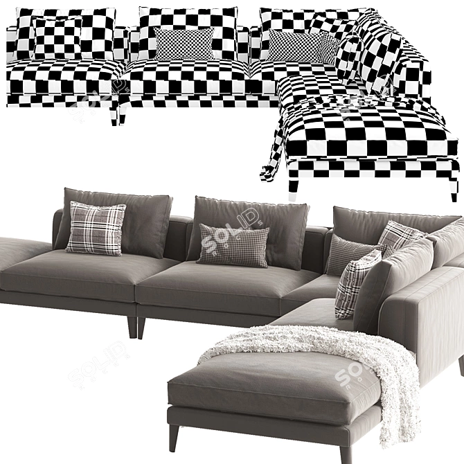 Dives Sofa: Stylish Sectional for Ultimate Comfort 3D model image 2