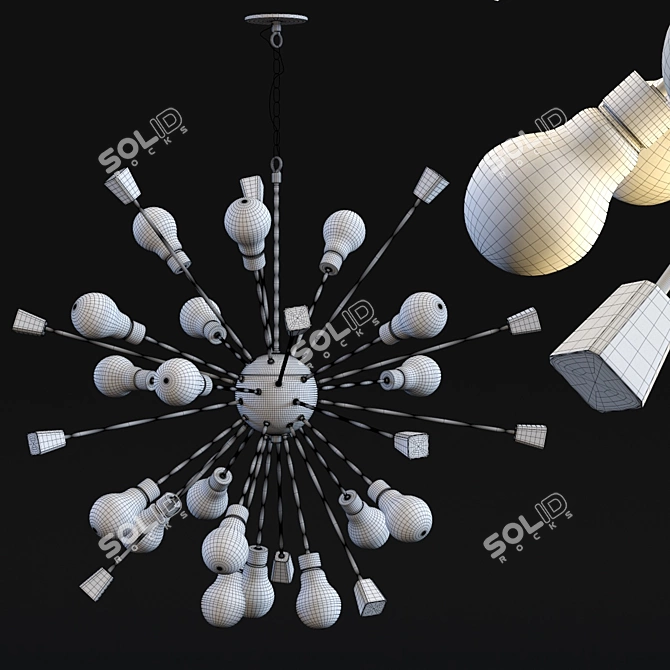 Crystal Bomb Brass Pendant: Impressive and Stylish 3D model image 2