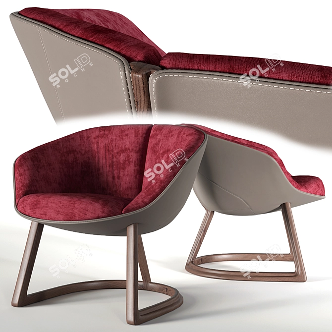 Sleek Visionnaire Camden Armchair 3D model image 1