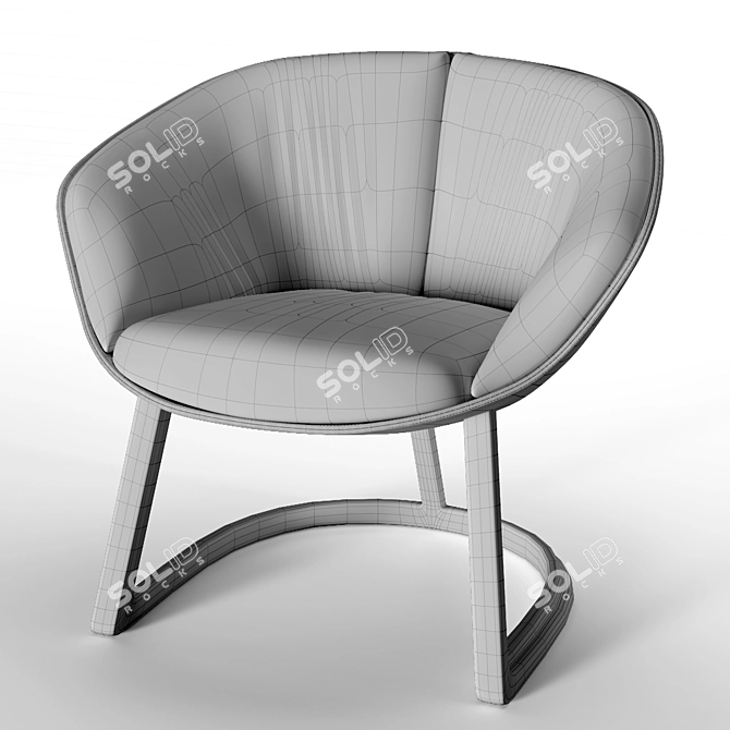 Sleek Visionnaire Camden Armchair 3D model image 3
