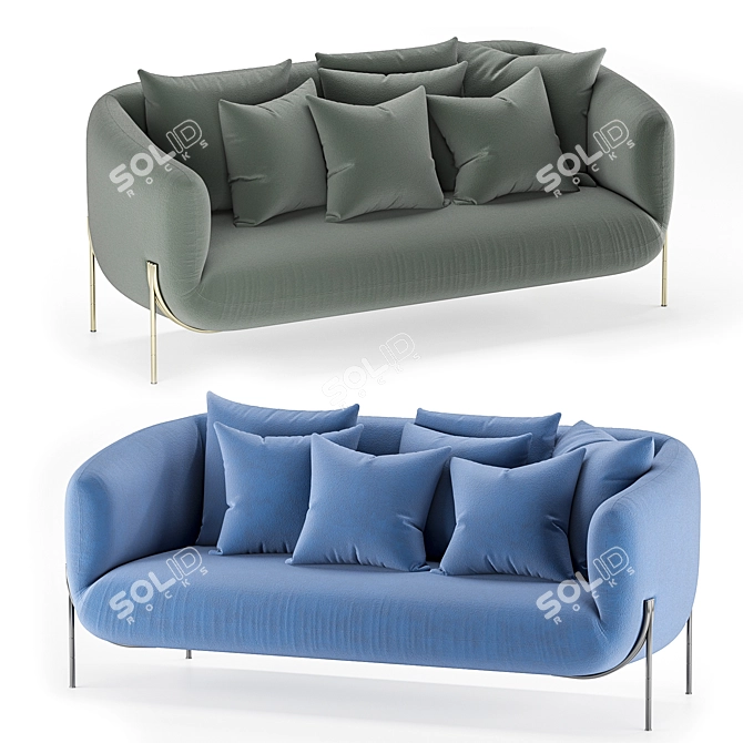 Sleek Saba Geo Sofa: Modern Elegance 3D model image 1