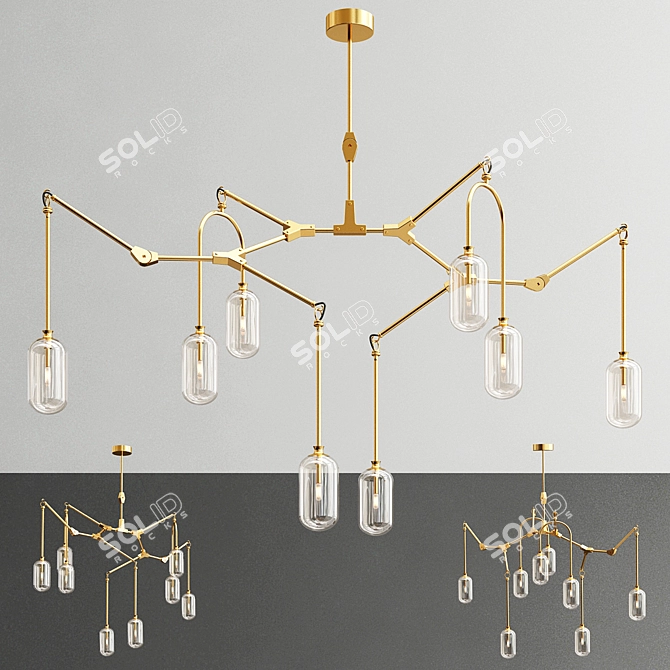 Willow Chandelier - Postmodern Elegance 3D model image 1