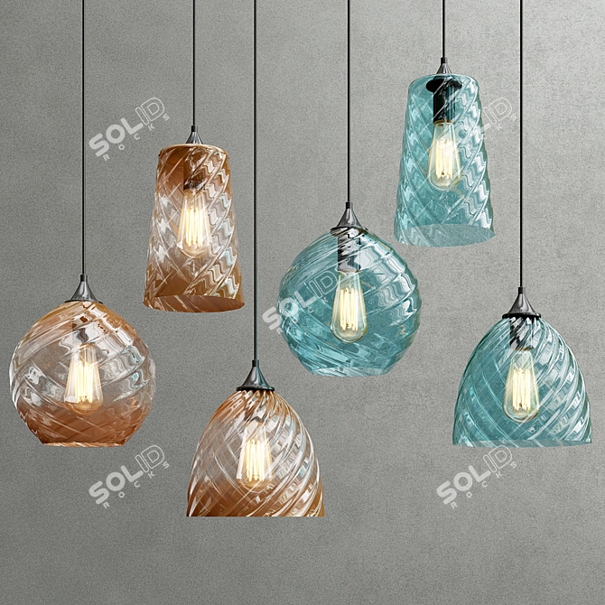 Vibrant Glass Lighting Collection 3D model image 1