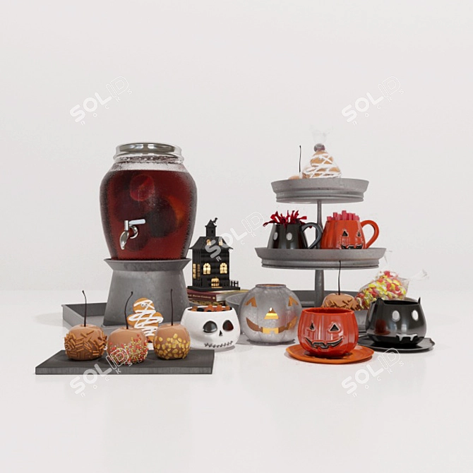 Spooky Halloween Tableware Set 3D model image 2