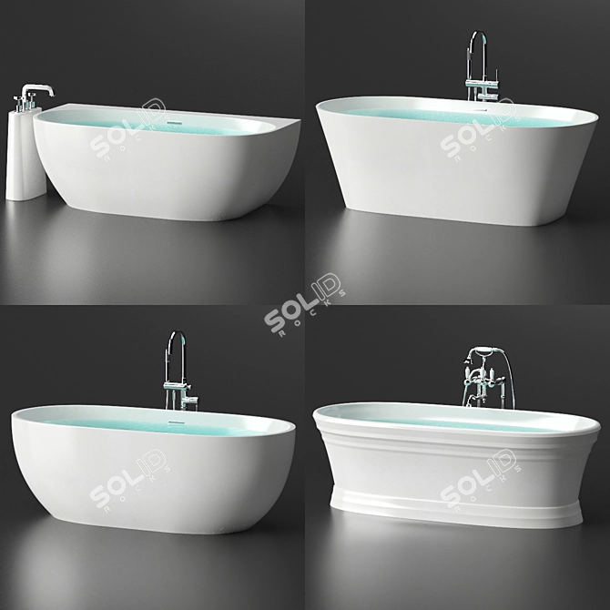 Luxury Bathroom Set by Ravak 3D model image 1