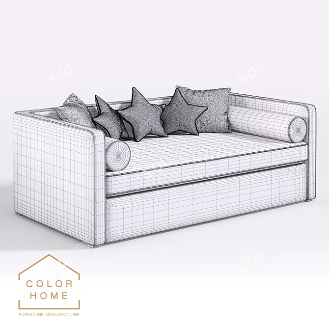 Iriska Kids Folding Sofa - Compact and Stylish! 3D model image 3