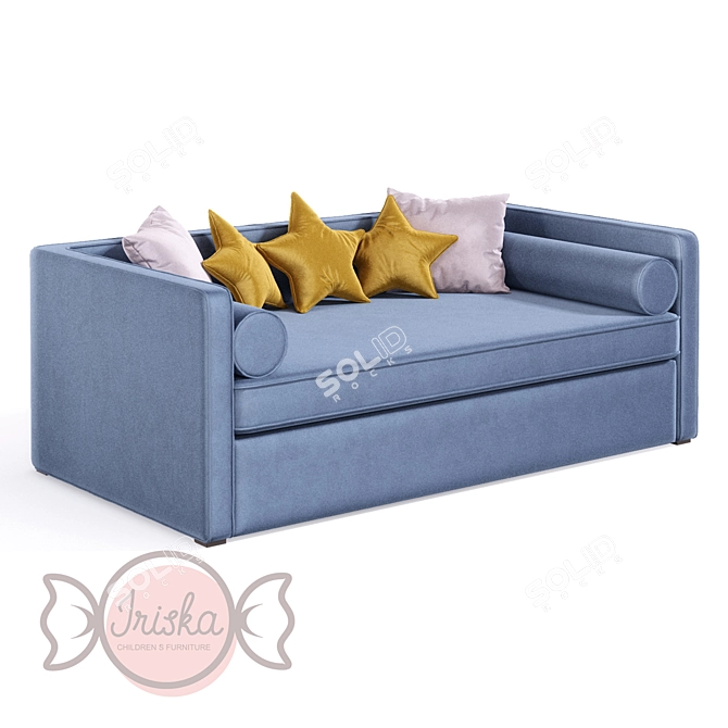 Iriska Kids Folding Sofa - Compact and Stylish! 3D model image 4