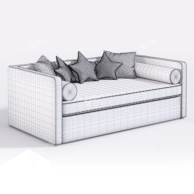 Iriska Kids Folding Sofa - Compact and Stylish! 3D model image 6