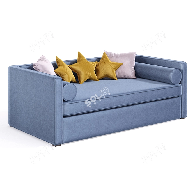 Iriska Kids Folding Sofa - Compact and Stylish! 3D model image 7