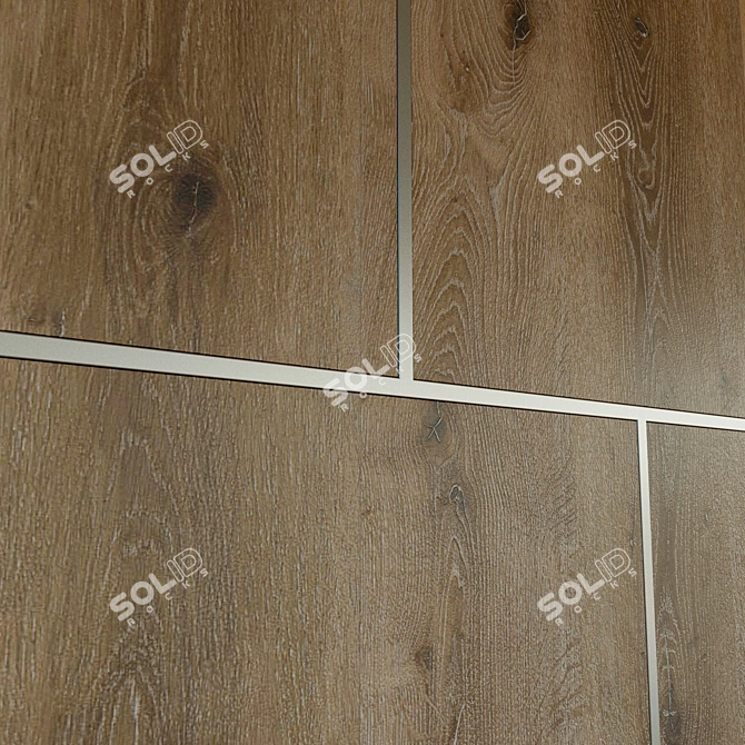 Wooden 3D Wall Panel with Metal Moldings 3D model image 2