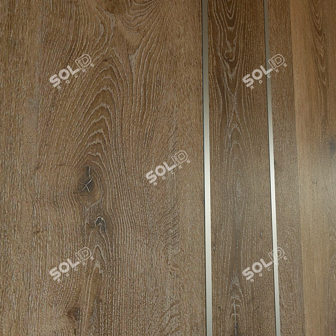 3D Wood Panel with Metal Moldings 3D model image 2