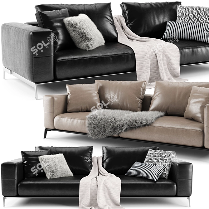 Modern Flexform Ettore Sofa 3D model image 1