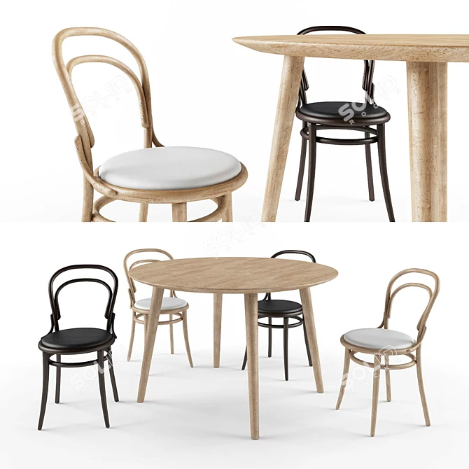 Modern Cafe Set: TON Malmo 707 3D model image 1