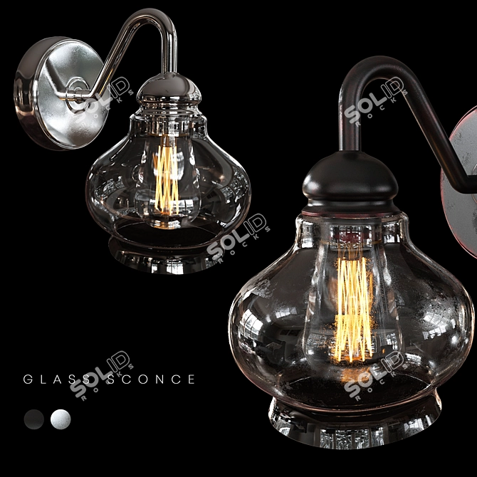 Cloche Glass Sconce: Elegant Illumination 3D model image 1