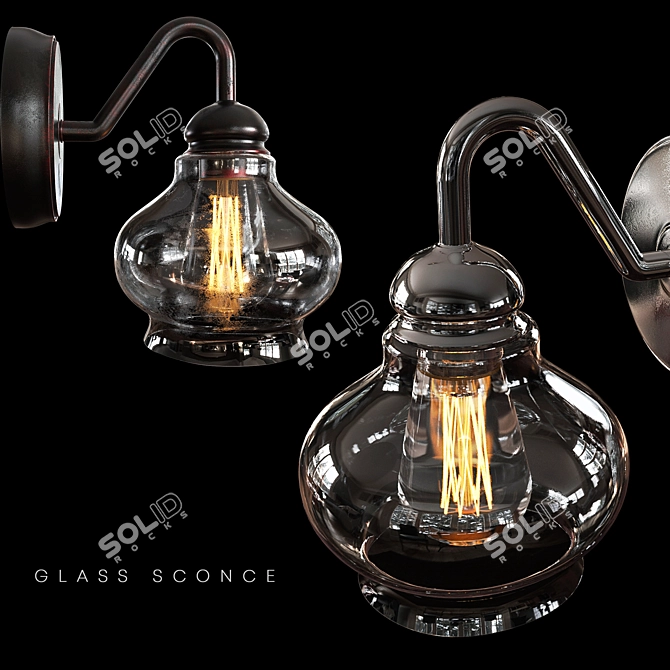 Cloche Glass Sconce: Elegant Illumination 3D model image 2