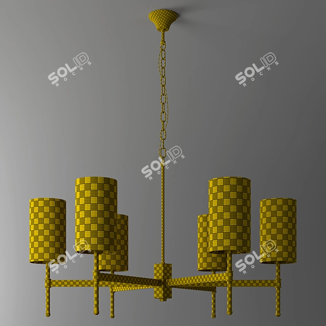 Elegant Gold Stem Chandelier 3D model image 3
