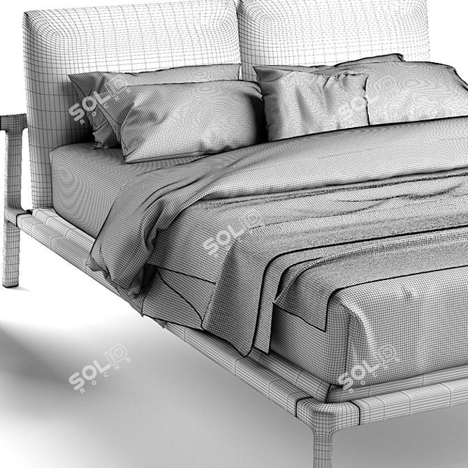 Fushimi Pianca Bed: Sleek and Elegant Design 3D model image 3