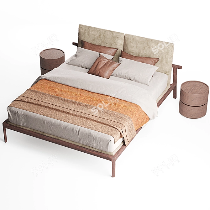 Fushimi Pianca Bed: Sleek and Elegant Design 3D model image 6