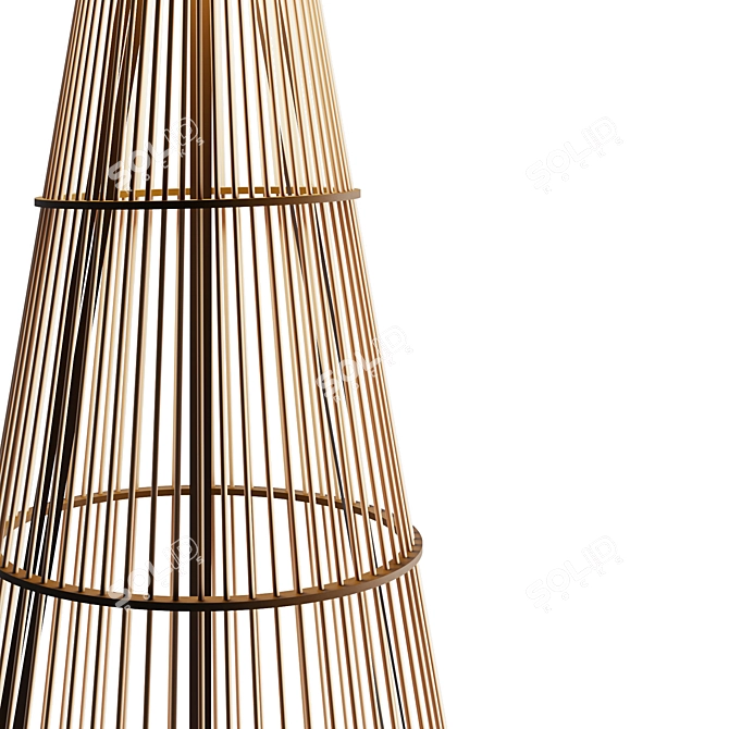 Sleek Metal Lamp Stand 3D model image 3