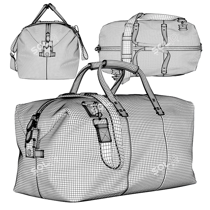Vintage Leather Duffle: Classic Style 3D model image 3