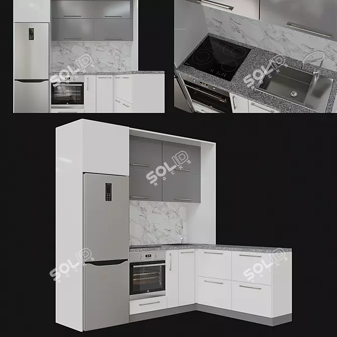 Modern Refrigerator with Advanced Features 3D model image 1