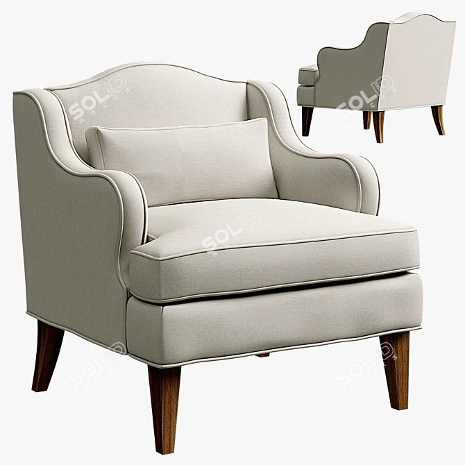 Brookside Chair: Timeless Elegance by Theodore Alexander 3D model image 2